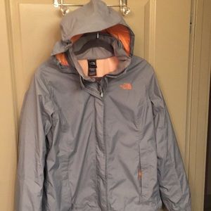 Gray north face women’s rain jacket